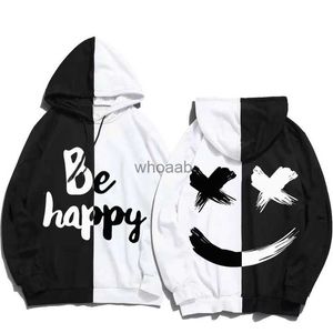 Moletom com capuz masculino Be Happy Print Hoodies para homens Mulheres High Street Solto Oversized Hip Hop Streetwear Casual Moda Moletom Moletom Masculino YQ231013