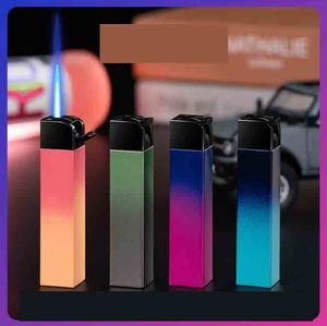 Latest Gradient Torch Gas Jet Lighter Windproof Cigar Cigarette Butane Flame Lighters Inflatable Smoking Tool Accessories
