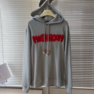 Men Women Oversize Hoodies LOE Red Letter Embroidered Tops Long Sleeve Cotton Designer Sweatshirts