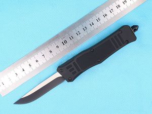 1 pçs novo preto 7 Polegada 616 mini faca tática automática 440c lâmina de dois tons liga de zinco-alumínio edc facas de bolso com saco de náilon