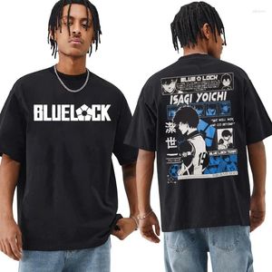 Erkek Tişörtleri Mavi Kilit Anime Cosplay Isagi Yoichi Hip-Hop Style Serin T-Shirts Yaz Erkek Kadınlar Yuvarlak Boyun Şık Kısa Kısa