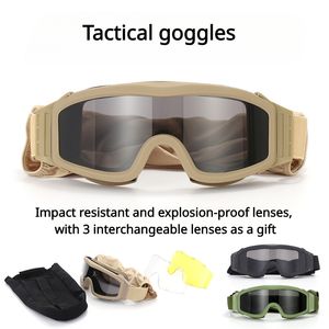 ESS tactical goggles Three-lens shooting glasses Outdoor CS equipment Explosion-proof cloth sleeve version