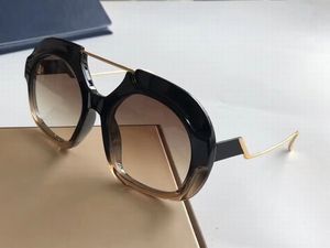 Tropisk glans svart solglasögon brun skuggade kvinnliga designer solglasögon nyanser uv400 glasögon med låda