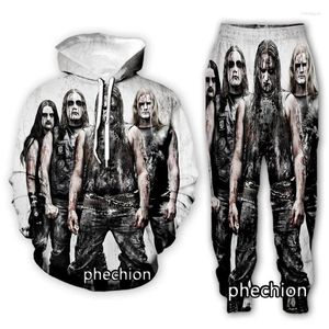남성용 트랙 큐어 Phechion 남자/여자 Marduk 밴드 3D 프린트 의류 긴 소매 패션 스웨트 셔츠 후드 스포츠 캐주얼 바지 Z144