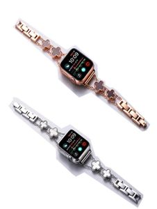 Pulseiras de metal para pulseira de relógio 44mm 42mm 40mm 38mm 41mm 45mm trevo de quatro folhas pulseira de substituição iwatch 6 se 5 4 3 2 1 smartwatch5626325