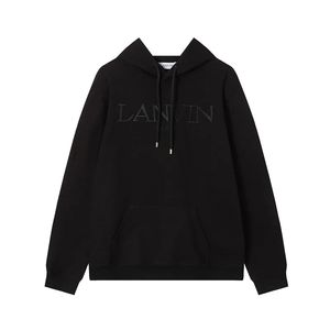 Hoodies Black 2024 التطريز عالي الجودة كبير من الرجال والنساء من السحب غير الرسمي