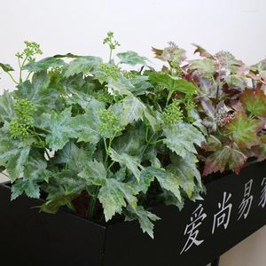 Dekoratif çiçekler yapay üst düzey üzüm yaprağı yeşil gül okaliptüs ızgara saksı düzenlemesi