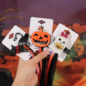 Halloween Braid Hair Barrettes Hairpin Fashion Bat Pumpkin Side Bangs Hair Clips Funny Party Hair Accessories