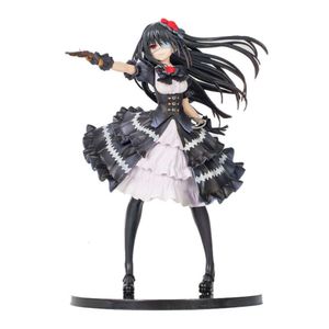 Mascot Costumes 23 cm Anime Figure Tokisaki Kurumi Japońska randka na żywo retro czarna sukienka stojak do lalki