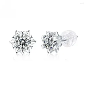 Stud Earrings YINFOXI 1 Carat D Color VVS Clarity Moissanite S925 Silver For Women ER003