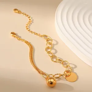 Strand ccgood irregularidade design oco charme pulseira para mulher banhado a ouro 18 k alta qualidade chique minimalista jóias pulseras mujer