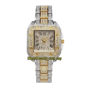 MISSFOX 2021 eternity v287 per il tempo libero Moda Lady Orologi Oro CZ Diamanti intarsiato Quadrante Movimento al quarzo Orologio da donna Cassa in lega metà D231F