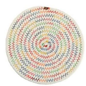 4.3 inch Beige Coaster Handmade Crochet Drink Coaster Kitchen Table Mats Cotton Linen Knitting Bowl Mats Padding