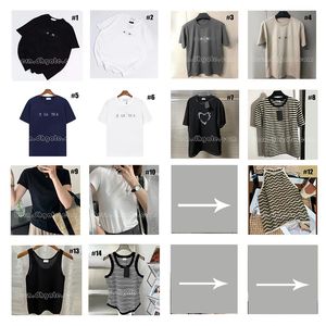 Modekläder casual varumärke logotyp bokstav t-shirts toppar västjacka för kvinnor sommar kort ärm t-shirt t-shirt blusar skjortor skjortor