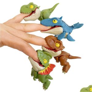 Roliga leksaker tecknad dinosaurie modell leksak bite finger simation dinosaurier prank trick roliga leksaker mti fogar flexibel rörlig action tyranno otigh