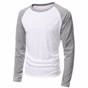2019 Men's T Shirts 2019 Spring Brand Clothing Men's Long Sleeve Round Neck T-shirts Casual Baseball Tshirt Men Raglan T239O