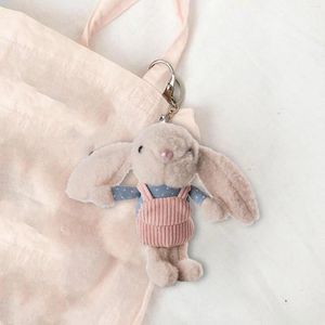 Decorative Figurines Easter Keychain Cute Overalls Pendant Long Eared H Doll Mini Catcher Small