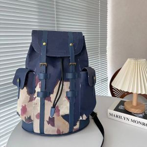 Erkek tasarımcı deri sırt çantası lüks mavi back paketi fermuarlı sırt çantaları erkek flap okul çantası bayanlar çanta çanta moda palmiye sırt çantası