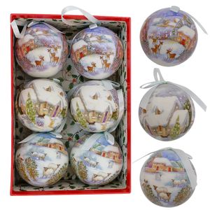 Noel Dekorasyonları 6 PCS Xmas Ağacı Asma Top Süs Süslemeleri Hediye Yıl Navidad Eazy Hang Ball Bauble Di Noel Partisi Noel 231012