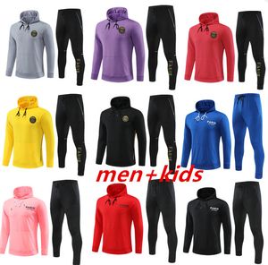 Paris Hooded Tracksuits 2023 2024 Surowa kurtka Trening Sumbappe It 23/24 Maillot de Football Paris Jogging Men Sets Soccer