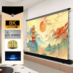 Home Cinema ALR Motorized Floor Rising Projector screen 100 Inch Electric Self-Rising Projection Screen With Smart Voice Control