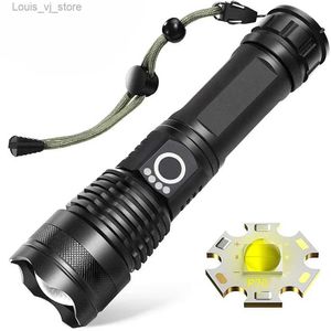 Flashlights Torches XHP360 10000000LM Led Flashlight Torch Zoom 4-Core Usb Rechargeable Hand Lantern Long Shot 1500m wick for Camping Riding Outdoor YQ231013