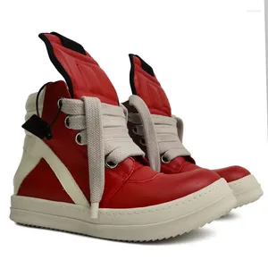 Botas Runway Geobasket High Sneakers Grosso Camurça Caminhada Sapatos Grande Tamanho Língua Vaca Bloco de Couro Curto para Mulheres Homens