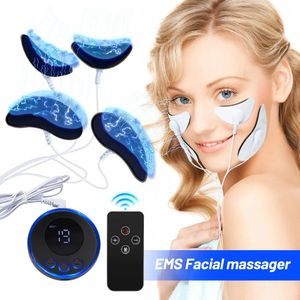 Ansiktsmassager EMS Massager Eye Face Lift Hud Drawning Anti-rynk V-formad ansiktsmuskelstimulator Beauty Devic 231012