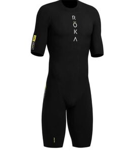 ROKA Back zipper Mens Cycling Skinsuit Triathlon Trisuit Short Sleeve Speedsuit Maillot Ciclismo Running Clothing 2206209415784