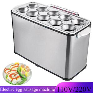 110V 220V Commercial Egg Saus Roll Cooker Electric Hot Dog Boiler Steamer Omelette Master Cup Breakfast Machine 10 Hål