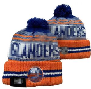 Men Knitted Cuffed Pom ISLANDERS Beanies Seattle Hats Sport Knit Hat Striped Sideline Wool Warm BasEball Beanies Cap For Women