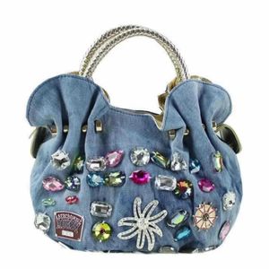 Borse da sera Donna di lusso Denim Dolce modello blu Borse di alta qualità con portamonete Borsa a tracolla da donna con diamanti 231013