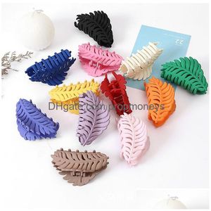 Hair Accessories Fashion Large Leaves Hair Claw Matte Candy For Women Clip Hairpins Accessories Clamps Headwear Crab Colors 12 Baby, K Dhbeu