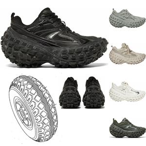 Tire Track Designer Freizeitschuhe Defender Sneaker Triple Black Hellbeige Grün Rosa Rot Plateausohle Damen Herren Vintage Trainer