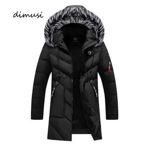 Daunenparkas für Herren DIMUSI Winter Herren Lange Jacke Mode Herren Pelzkragen Thermoparkas Klassische Mäntel Lässige warme Windjacke Gepolsterte Herrenbekleidung J231014