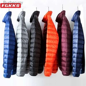 Men's Down Parkas FGKKS 2023 Brand Casual Down Jacket For Men Warm Standing Collar Jacket High Quality Cold Proof Fashion Down JacketL231014