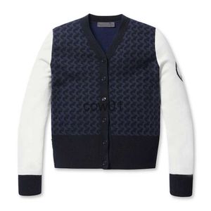 Suéteres masculinos cheios de toque sofisticado! Cardigan de malha de golfe quente de outono feminino design exclusivo de bloqueio de cores estilo coreano casual! J231014