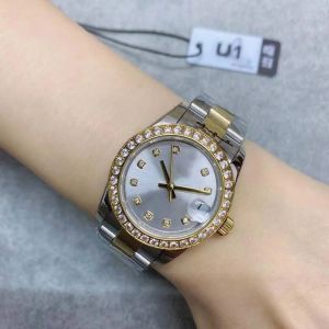 ST9 Steel Tow Tone Gray Dial Watch Diamond Bezel 31mm Automatic Mechianical Ladies Relógios de pulso Jubilee Strap Sapphire Movement Womens Watch