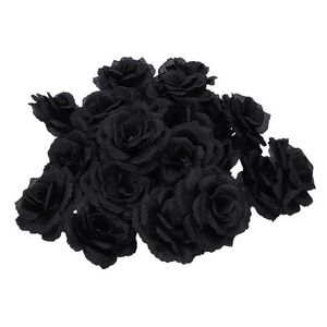 Decorative Flowers Wreaths Pcs Black Rose Artificial Silk Flower Party House Office Garden Decor Diy Drop Delivery Home Festive Suppli Dhhgs