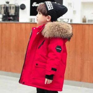 Down Coat 2022 New Boys Down Jacket winter Thick Warm Outerwear Boys Kids Parka Real Fur Hooded Snowsuit Children's Glothes 10 12 14 Year J231013