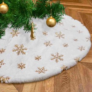 Dekoracje świąteczne 15 cali 38 cm pluszowa choinka spódnica biała faux futra Xmas drzewa cekinowa dywan mata mała spódnice domowe dekoracje