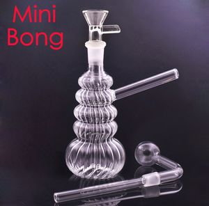 Großhandel Pagodenform MINI Shisha 14 mm weibliches Gelenk Wasser-Dab-Rig-Bong mit Downstem-Ölbrenner oder Tabakrauchschale