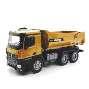 Huina 1582 Rc Car Large 1:14 10Ch Alloy Remote Control Dump Truck Caterpillar Transportation Cars Engineering Car Toys for Boys