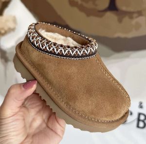 Toddler Tasman II terlik tazz bebek ayakkabıları çocuklar kestane kürk slaytlar koyun derisi shearling klasik ultra mini bot kış katırları slip-on yün küçük big655