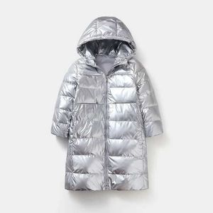 Piumino per bambini Giacche lunghe Piumino d'anatra bianco per bambini Capispalla con cappuccio Teen Boy Girl Cappotti Bambini Parka Russian Winter Snowsuit J231013