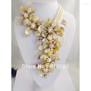 Halsband, Modeschmuck, Halskette, natürliche Muschelperlen, Blume, 53,3 cm