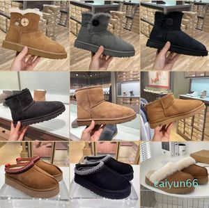 designer fluffy snow boots mini women winter australia platform boot fur slipper ankle wool shoes sheepskin real leather casual outside