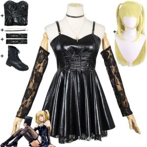 Cosplay anime death note misamisa amane misa cosplay traje peruca sapatos sexy mulher vestido uniforme halloween palco desempenho terno