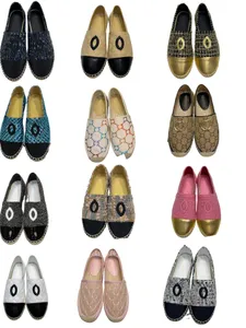 10A أحذية غير رسمية جديدة Tweed Fisherman Shoes الكلاسيكية الأزياء الفاخرة الجلود الضحلة الفم المسطح القاع المنسوجة خيوط الباليه المصمم الرياضي ليفس 35-42