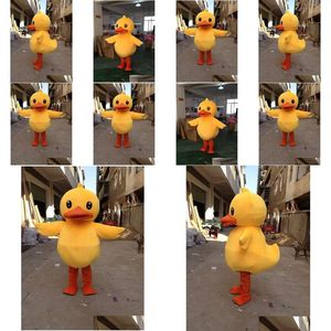 Mascot Costumes Factory Sale Big Yellow Rubber Duck Mascot Costume Cartoon Performing Apparel Costumes Dhvwx